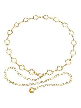 Gold Clover Leaf Waist Chain Belt